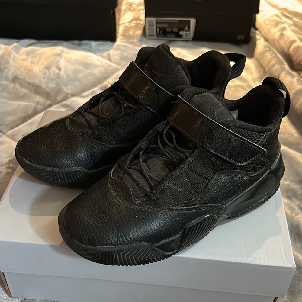 Jordan Black Mid-Top Sneakers with Velcro Strap